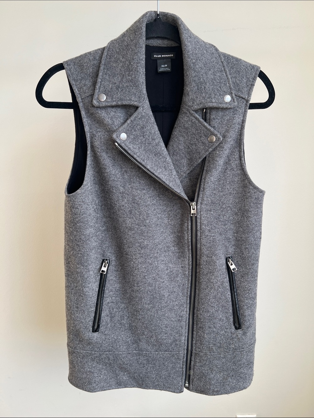 Club Monaco Moto-Style Wool Vest